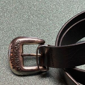 Vintage Genuine Leather Harley Davidson Flame Belt